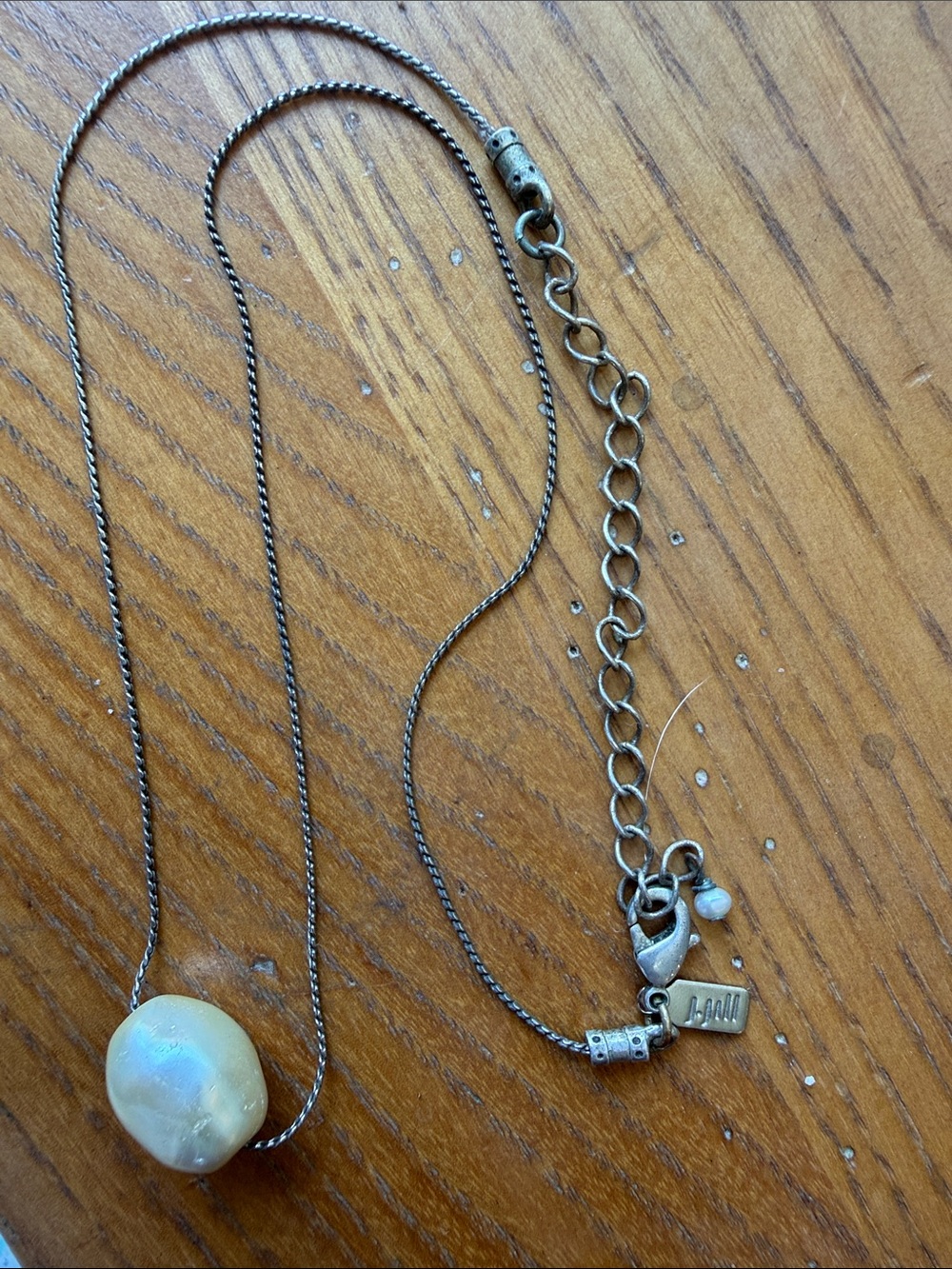 J. Jill Silver Necklace with Cream Pearl Pendant